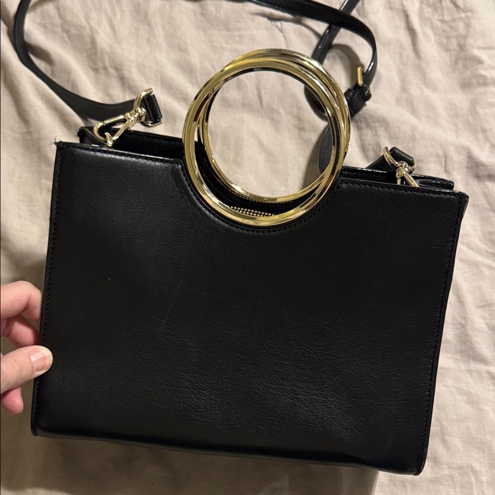 Kate Spade Black Shoulder Bag with Silver Rings - Picture 3 of 6